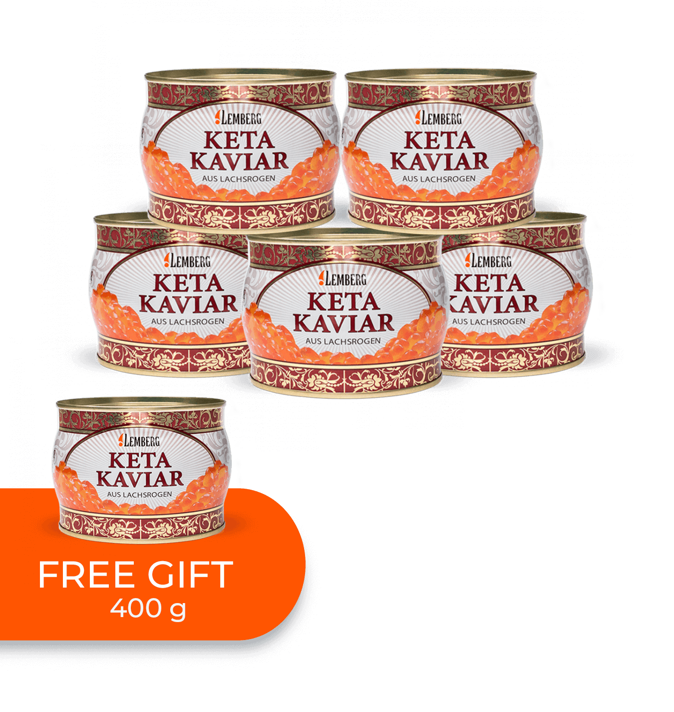 Kaviar iz lososa KETA, 5 + 1 x 400g